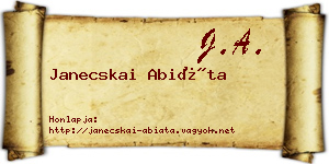 Janecskai Abiáta névjegykártya